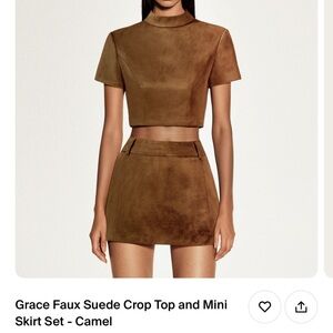 JW PEI Tan Suede Top